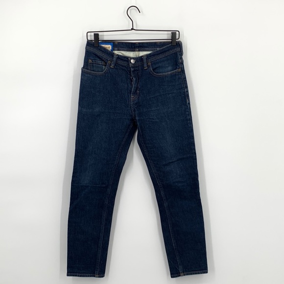 Acne Studios Denim - ACNE DARK DENIM MODERN SKINNY JEANS TAPER CROPPED BUTTON FLY JEANS